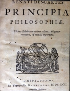 Cover of the book Principia Philosophiae by Descartes, 1692 edition.