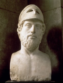 Pericles (495-429 BC), Athenian statesman and strategist, Roman copy of a Greek bust, 2nd BC.