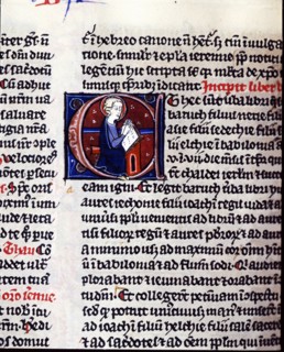 Book of Ruth, initial letter with miniature of a prophet, it comes from the Convent of Saint Cath?
