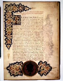 Document by which the Duke of Venice, Francesco Foscari, grants new privileges to Brescia, 1470.