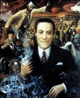 Jardiel Poncela in his universe', oil from 1992, Enrique Jardiel Poncela (1901-1952), Spanish wri?