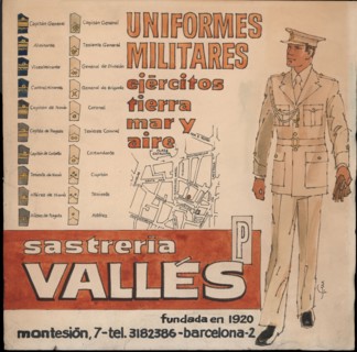 Billboard of Sastrería Vallés (tailoring), Barcelona, 1920s.