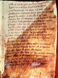El Cantar del Mio Cid (The Song of the Cid). Manuscript. Fol. Per Abbat, 1307.