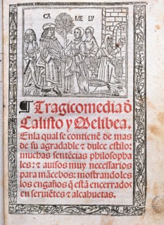 Tragicomedy of Calixto and Melibea by Fernando de Rojas, cover of the printed edition in Burgos i?