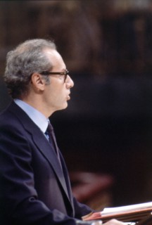 Miguel Boyer (1939 -), socialist politician, portrait 1983.