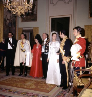 Wedding of Alfonso Borbón Dampierre  (1936-1989) with Maria del Carmen Martinez-Bordiu in 1972.