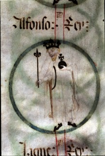 Alfonso III 'The Liberal' (1285 - 1291), King of Catalonia and Aragon. Miniature of the 15th cent?
