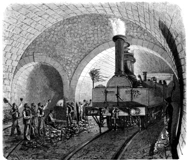 Opening of the Alps, passing the first locomotive by the Mont - Cenis Tunnel, at the intersection?
