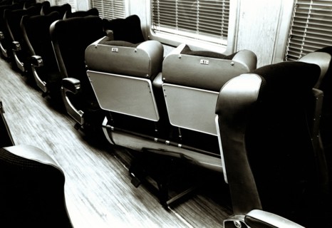 Interior of a passenger car of an automotive train Ter, from the Spanish National Railway Network?