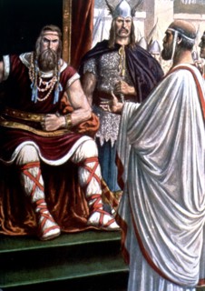 Alarico I (370-410), Visigoth king, Alaric receiving the ambassadors Romans.