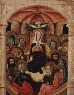 Saint Mary (Virgin Mary), daughter of St. Joachim and St. Anne and mother of Jesus Christ.'Pentec?