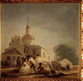 The Hermitage of San Isidro in Madrid', 1788, oil by Goya.