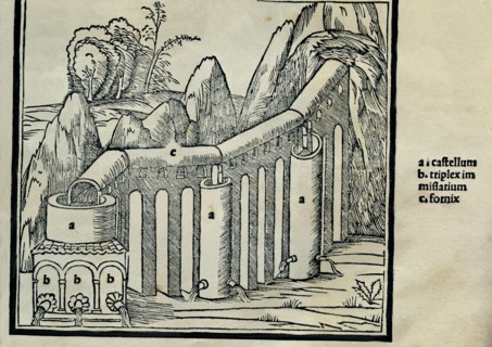 Of Architecture by Marco Vitruvius Pollio, treaty in 10 books, engraving from a water pipe, editi?