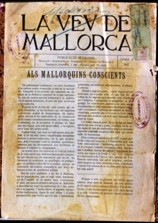 Cover of 'La Veu de Mallorca', Year 1, No. 1, 1917.