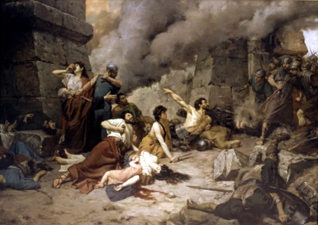 'Numancia' represents the encirclement and siege of Numancia in 133 a.C., oil of 1880.