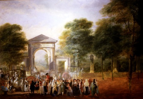 Walk in front of the Botanical Garden in Madrid, detail.