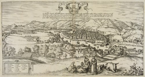View of the city of Bilbao. Engraving of 1544 for the play 'Civitates Orbis Terrarrum', 1576, by ?