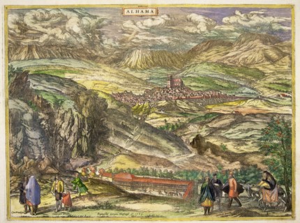 View of the town of Alhama (Granada). Engraving for the work 'Civitates Orbis Terrarrum', 1576, b?