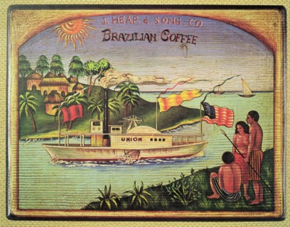 English billboard on Brazilian Coffee, etching, 1840.