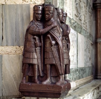 Diocletian (245-313), Roman emperor (284-305), porphyry sculpture outside of San Marco in Venice,?