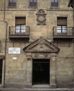 Front of the house where lived and died Miguel de Unamuno (1864-1936), Spanish writer.