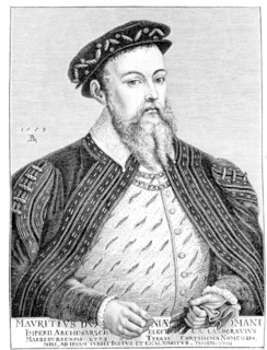 Maurice   of Sajonias (1521-1553), Duke and Elector of Saxony (1547-1553) engraving  copy of a P?