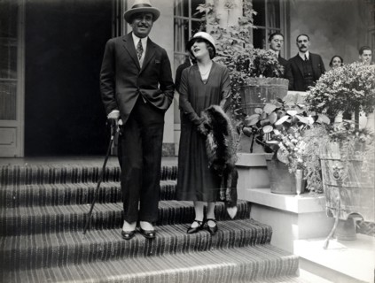 Mary Pickford (1893-1979), film actress born in Canada, with her husband Douglas Fairbanks, also ?