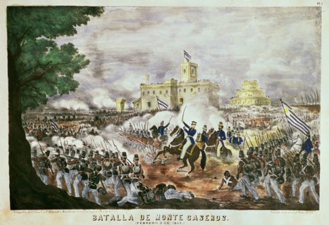 Battle of Monte Caseros 1852, lithograph.