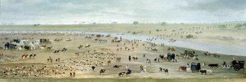 First and Second Army Corps formed to hear Mass on the shores of Batei, 1865, oil on canvas.