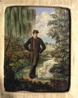 Oil painting on canvas of  Mosen Jacinto Verdaguer i Santaló  in the 'Font del Desmai' (1845 - 19?
