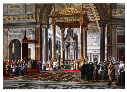 Pontifical ceremonies, 19th century. Vatican City. Feast of Saint Paul. Pontifical Mass at the Ch?