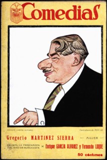 Cover of the publication 'Comedias'. Caricature of Enrique García Alvarez (1873-1931). Siglo XX p?