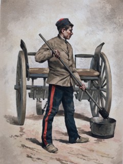 Infantryman with a ramrod, 1887.
