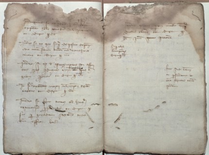 Document of acceptance of bills of exchange among merchants from Barcelona and Florence (1411).