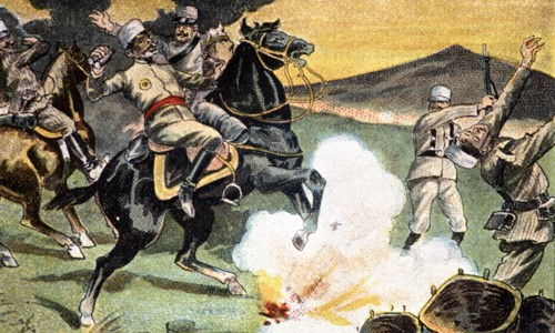 Morocco's War (1909-1913), General Prietos death in 1909, drawing from the time.