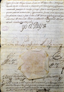 Decreto de Nueva Planta (Decree of New Plant), last page with the signature of king Phillip V; it?