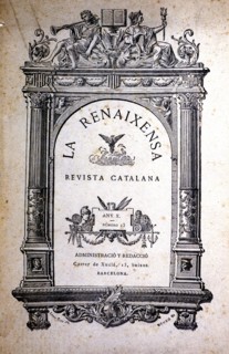 Cover of the magazine 'La Renaixensa', year X, No. 23, Barcelona 1891.