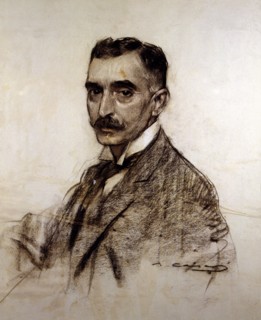Charcoal portrait Francesc Macia (1859 - 1933), Spanish soldier and politician, president of the ?