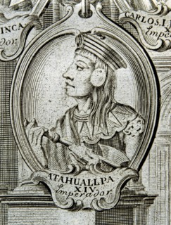 Atahualpa (1500-1533), last emperor of Peru, detail of engraving 'Astronomical and Physical Obser?