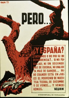 Spanish Civil War (1936 - 1939), 'But. what about Spain.?', Poster published by the Secretariat o?