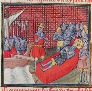 Saint Louis dies of plague during the Crusade against Tunisia on August 25, 1270. Miniature in th?