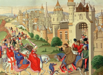 Elisabeth of Bavaria, Queen of England, is greeted upon his arrival in Paris by his brother, King?