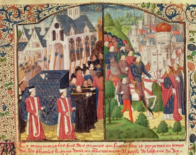 Funeral in Paris of Saint Louis or Louis IX, king of France (1270) and 'Entry of Charles V 'The W?