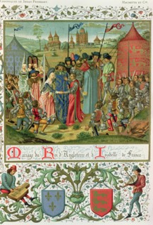 Charles VI delivers his daughter Isabel of France to Richard II, King of England, before the asse?