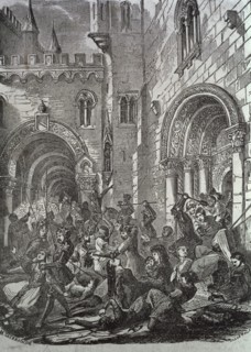 Reprisals of the Inquisition and killing of heretics in Barcelona, 1487.