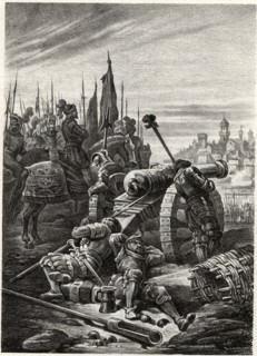 Alessandro Farnese troops lay siege to the city of Antwerp in 1585.