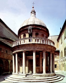 Circular small temple of San Pietro in Montorio in Rome, designed by Bramante, 1502.