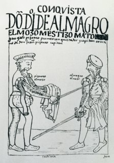Gonzalo de Pizarro kills Diego de Almagro after defeating him in the battle of Salinas, illustrat?
