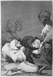 Los Caprichos, series of etchings by Francisco de Goya (1746-1828), plate 47: 'Obsequio a el maes?