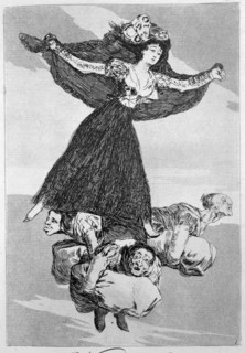 Los Caprichos, series of etchings by Francisco de Goya (1746-1828), plate 61: 'Volavérunt' (They ?